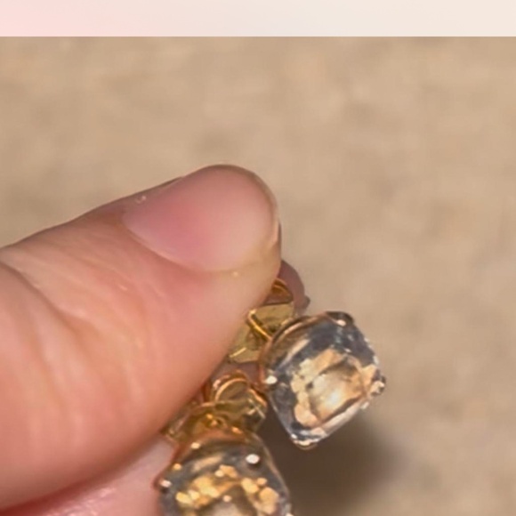 Gorgeous 14k/10k yellow gold natural aquamarine stud earrings - Picture 6 of 7